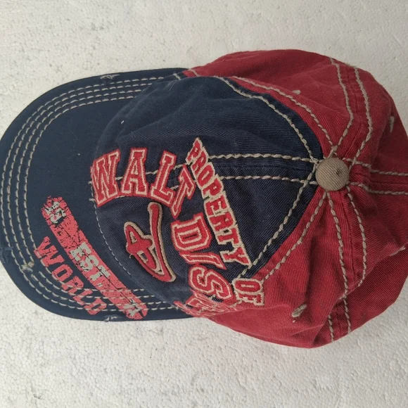 Disney Parks Kids Baseball Cap Embroidered Logo Red, Navy One Size - Picture 4 of 11